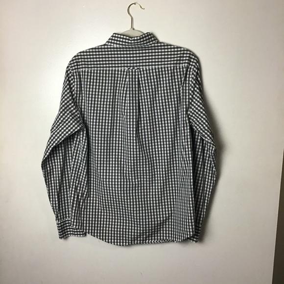 Blue and brown gingham check button up shirt. M - Picture 3 of 3